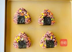 【减脂推荐】低卡饱腹三色糙米肉松饭团的做法图解4