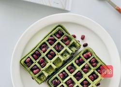 【减脂推荐】软糯拉丝的伪抹茶红豆麻薯华夫饼的做法图解9