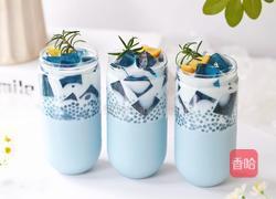 蝶豆花奶冻西米露的做法图解22