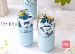 蝶豆花奶冻西米露的做法图解23