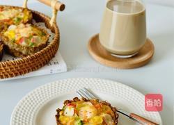 低调卡低脂高蛋白的咸香虾仁蟹肉燕麦挞的做法图解8