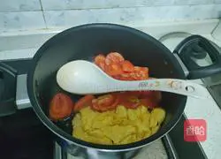 Illustration of tomato and egg crispy broth 6