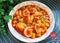 番茄翡翠虾球家常做法的做法图解11