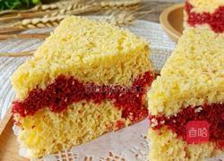 玉米面发糕（双色）的做法图解1