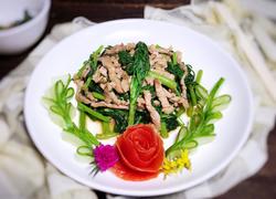 茼蒿炒肉丝