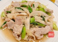 手撕杏鲍菇炒肉片的做法图解10