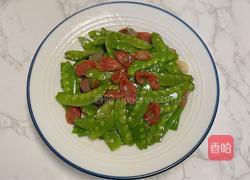 荷兰豆炒腊肠的做法图解11
