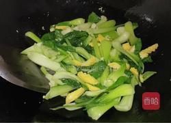 玉米笋炒上海青的做法图解7