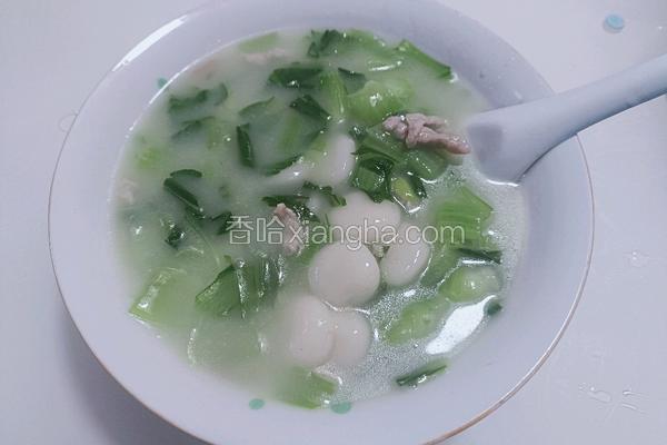 肉丝菜板圆子