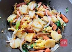 火腿肠鸡蛋炒年糕的做法图解12