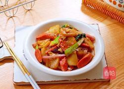 火腿肠鸡蛋炒年糕的做法图解13