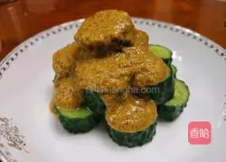 Illustration of how to make mustard cucumber dumplings 6