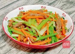 芹菜胡萝卜炒牛肉的做法图解14