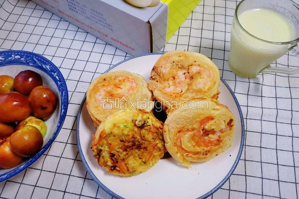 虾仁蔬菜鸡蛋饼