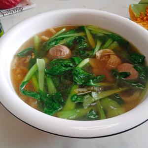 鸡毛菜粉丝皮肚汤