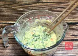 Illustration of how to make mustard sprout egg pancake 5