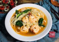 青菜虾仁汤面的做法图解8