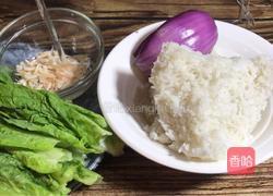 莴笋叶虾皮汤饭的做法图解1