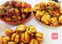 大盘鸡焖花卷的做法图解9