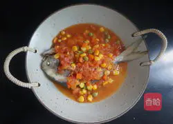 Illustration of how to make pomfret in tomato sauce 12