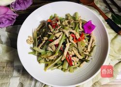 红菜苔梗炒肉的做法图解9