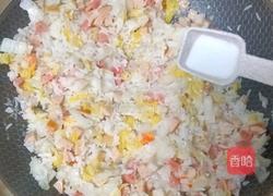 娃娃菜丸子炒饭的做法图解8