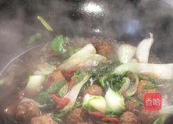 枸杞菊花菜烧圆子的做法图解6