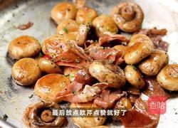 西班牙蒜香火腿蘑菇的做法图解5