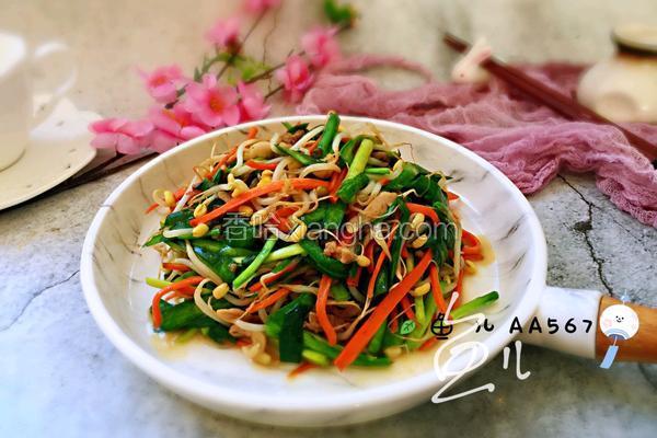 豆芽炒韭菜