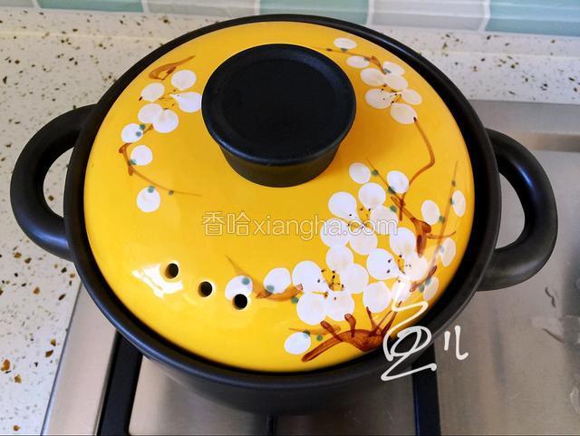 煮沸后盖盖，小火煮十分钟