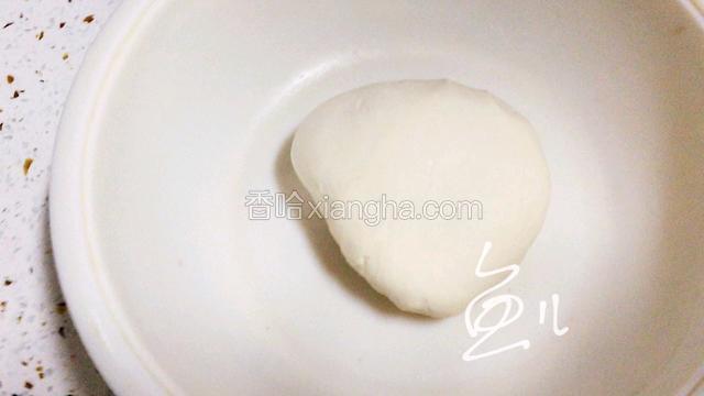 混合搅拌后，揉成面团，醒面一小时