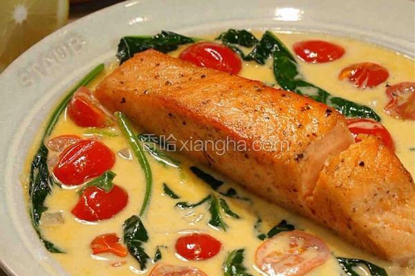 黑松露奶油番茄三文鱼