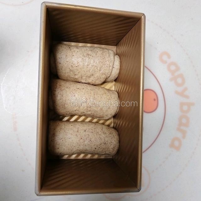 放入吐司盒发酵至8分满