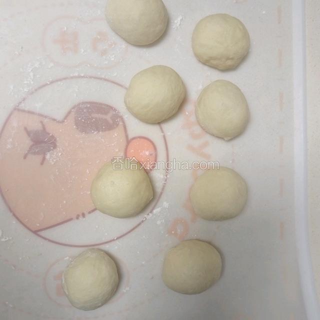 揉搓排气，分成8等份小剂子