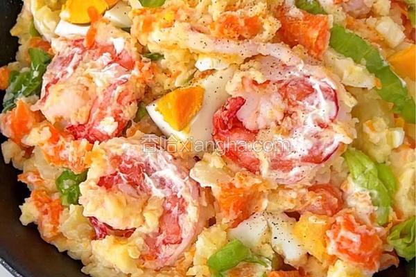 黑松露土豆泥鲜虾沙拉