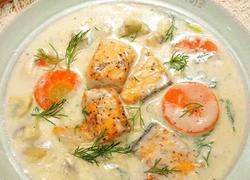 三文鱼奶油蘑菇汤