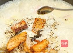 三文鱼奶油蘑菇汤的做法图解7