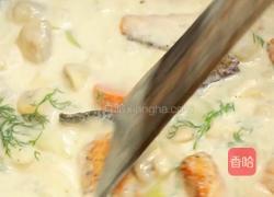 三文鱼奶油蘑菇汤的做法图解8