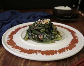 金銀蒜油渣炒紅菜苔