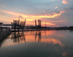 初夏賞太湖夕陽