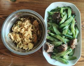 榨菜炒鸡蛋 青瓜炒排骨[图]