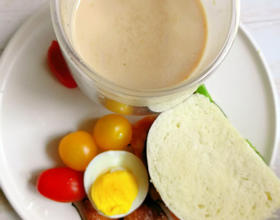 自制馒头片三明治🥪，香煎🍳黑芝麻燕麦奶[图]