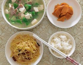 酸辣土豆丝 丝瓜豆腐汤[图]