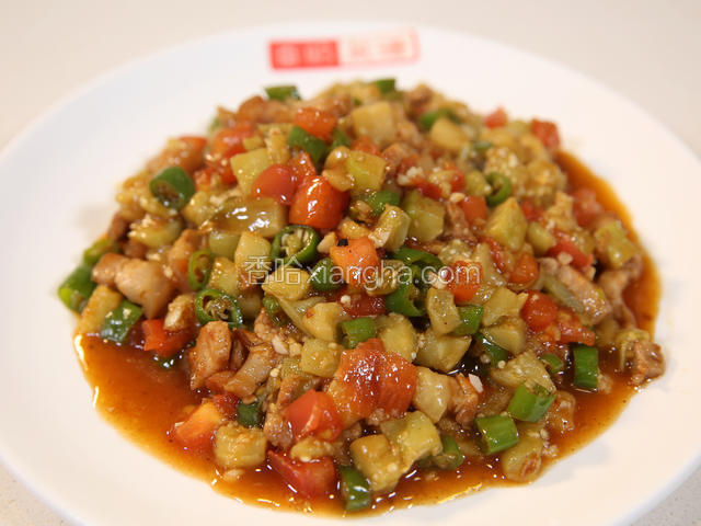 家常肉丁炒茄子